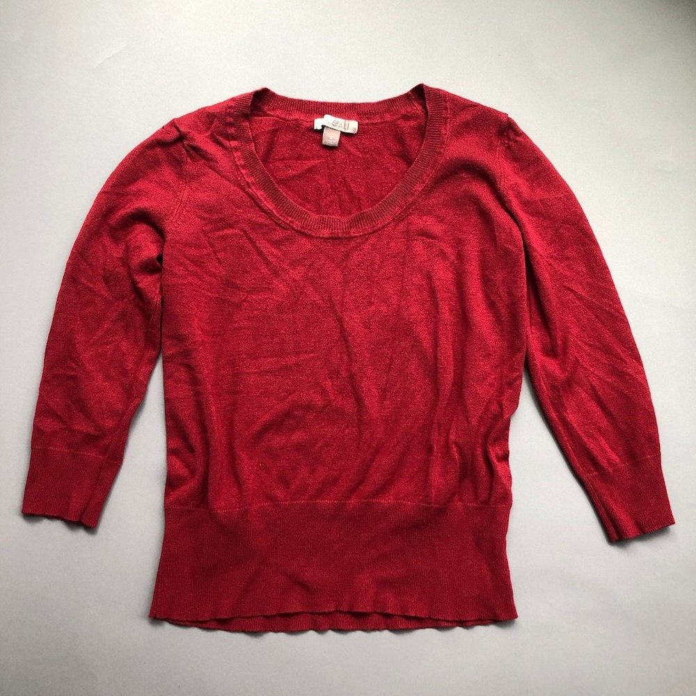 Red Sweater Top Size Small